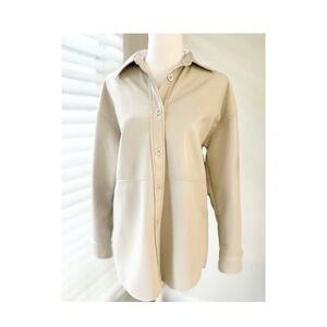 Babaton Ivory and Beige Shirt Jacket
